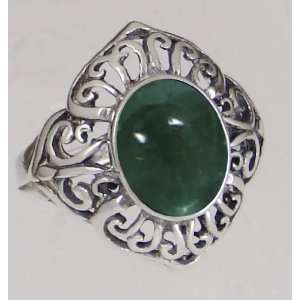 Magnificent Sterling Silver Filigree Ring with a Striking Fluorite 