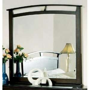  Bedroom Mirror with Chrome Accents in Black Finish