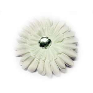 12pc White 4 Large Gerbera Daisy Flower Hair Clip Hair Accessories 