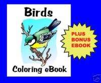 Printable BIRDS coloring ebook +BIRDWATCHING bonus 2in1  