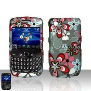  Blackberry Curve 3G 9300 8520 Flowers Design Rubberized 