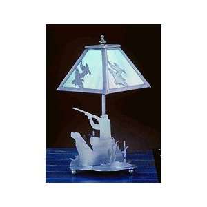  Meyda Tiffany 50401 20H Duck And Hunter Table Lamp