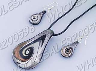 Lots 6sets lampwork glass pendant necklaces+earrings  