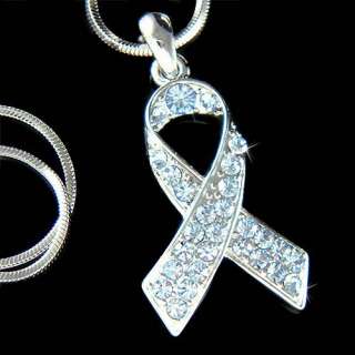 Blue Crystal ~Prostate Cancer Awareness Ribbon Necklace  