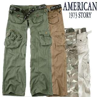   Womens American Cargo Out Pockets Pants Size (S, M, L) FREE GIFT BELT