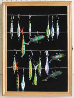 Fishing Spoon, Lure, Bait,Display Case, Glass Door, Solid wood