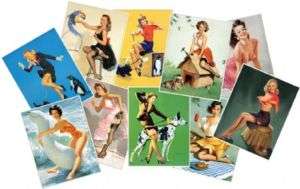   LOT(no.2) of VINTAGE PINUP ART POSTCARDS 24 PACKS of 10 free postage
