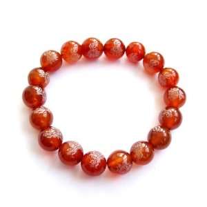   : 10mm Red Agate Beads Tibetan Buddhist Wrist Mala Bracelet: Jewelry