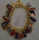 BEATLES BRACELET MUSIC CHARMS BAND STAR PAUL BEADS GOLD TONE CHAIN
