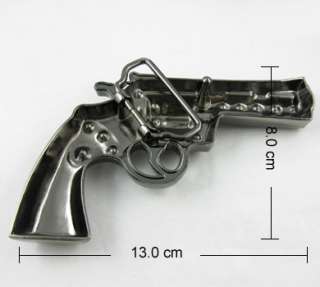 Pistol Handgun Revolver Gun Buckle Genuine Leather Belt  