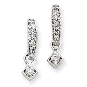  14k Gold White Gold Vintage Diamond Earrings: Jewelry