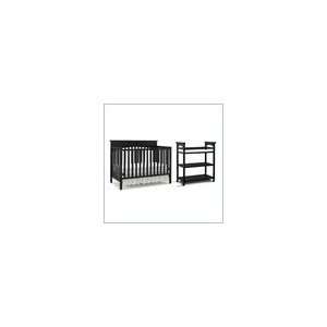   Graco Lauren 4 in 1 Convertible Baby Crib Set in Black: Baby