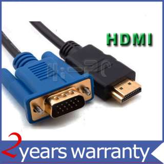 8M Gold HDMI Male to VGA HD 15 Male Cable 6ft 6 feet  