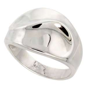 Sterling Silver Flawless Quality High Polished Freeform Ring 5/8 (16 