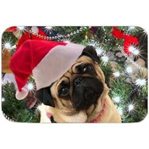  Pug Christmas Large Tempered Cutting Board: Kitchen 