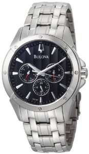    Bulova Mens 96C107 Black Dial Bracelet Watch Bulova Watches