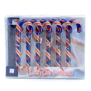  New York Mets MLB Candy Cane Ornament Set of 6: Sports 