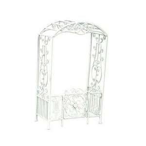  Dollhouse Miniature White Arbor with Gate: Everything Else