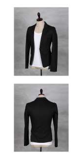 Guys_New Slim Fit 1 Button Cotton Span Jacket Blazer BLACK SZ US34R 