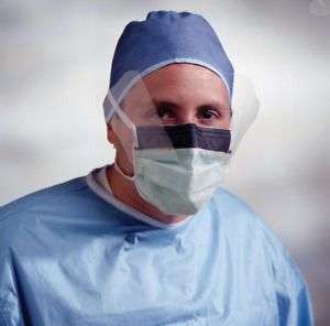 Reusable Surgical Facemask w/Shield, Ties 25/bx #MASK S  