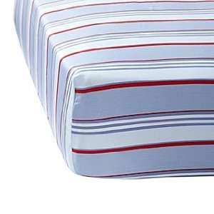  Blue/Red Club Stripe Crib Sheet: Baby