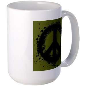    Large Mug Coffee Drink Cup Peace Symbol Ink Blot: Everything Else