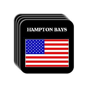 US Flag   Hampton Bays, New York (NY) Set of 4 Mini Mousepad Coasters