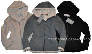 XL new WEATHERPROOF Zip Hooded Sherpa Jacket WINTER Coat black gray 