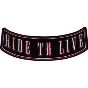  RIDE TO LIVE BOTTOM LOWER ROCKER Biker Vest BACK PATCH 