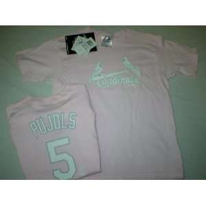   St. Louis Cardinals Albert Pujols 4 6X Pink T Shirt
