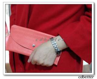 Vintage Women Stylish Simple Real Leather Clutch Bi Fold Long Coin 