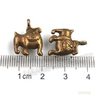 70x Vintage Bronze Bulldog Animals Pendants Lot 17x13mm Alloy Charm 