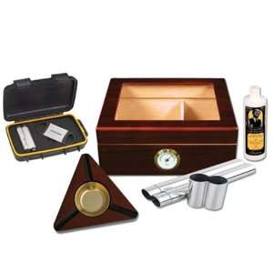  25 50 Cigar Glass Top Humidor with Accessories