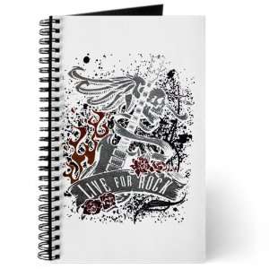  Journal (Diary) with Live For Rock Guitar Skull Roses and 
