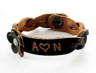 PERSONALIZED NAME ID LEATHER BRACELET   ENGRAVED GIFT  