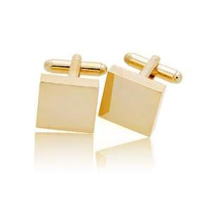  Classic Gold Square Cufflinks Free Personalized Engraving 