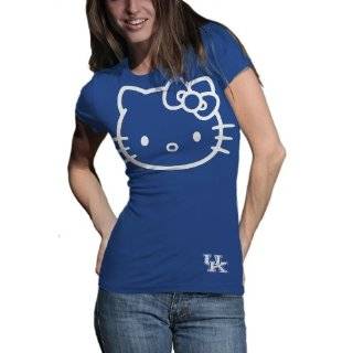 NCAA Kentucky Wildcats Hello Kitty Pom Pom Girls Crew Tee Shirt (Royal 