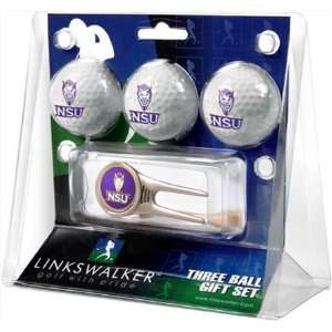  Northwestern State Demons NSU NCAA 3 Ball Gift Pack & Cap 