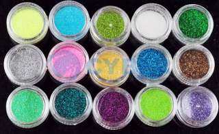 45 PCS Color Glitter Acrylic Powder Dust Nail Art Tips  