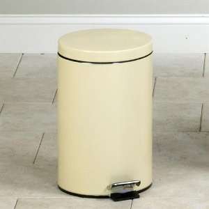 Small Round Beige Waste Receptacle  Industrial 
