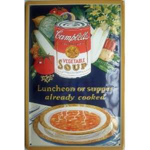  Campbells Vegetable Soup embossed steel sign Kitchen 