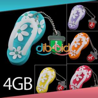 Cute Flower Slipper Shoe Silicone 4GB USB 2.0 Flash Memory Stick Drive 
