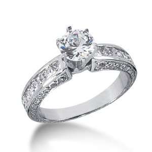  2.45 Ct Diamond Engagement Ring Round Tension Antique 14k 