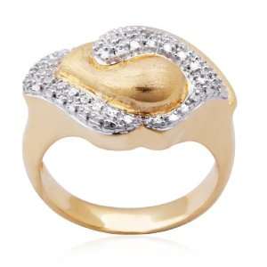  18k Yellow Gold Plated Sterling Silver Diamond Accent Ring 