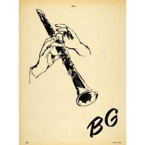  1956 Ad Swing King Benny Goodman Clarinet Playing Jazz 