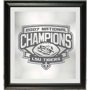 LSU Tigers   2007 National Champions   Framed Wall Mirror:  