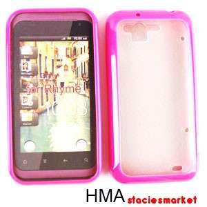 CELL PHONE CASE COVER FOR HTC RHYME TRANS BACK HOT PINK EDGE  