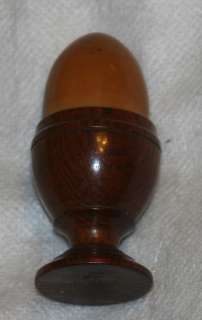 ANTIQUE, Wooden Treen Acorn Shaped~2 different wood~Needle Holder or 