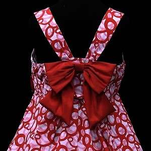 r059 Red White Pink Casual Summer Cotton Xmas Party Girls Dress 2,3,4 