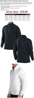NWT Nike Dri FIT Half Zip Mens Golf Cover up Jacket Top Black Medium 